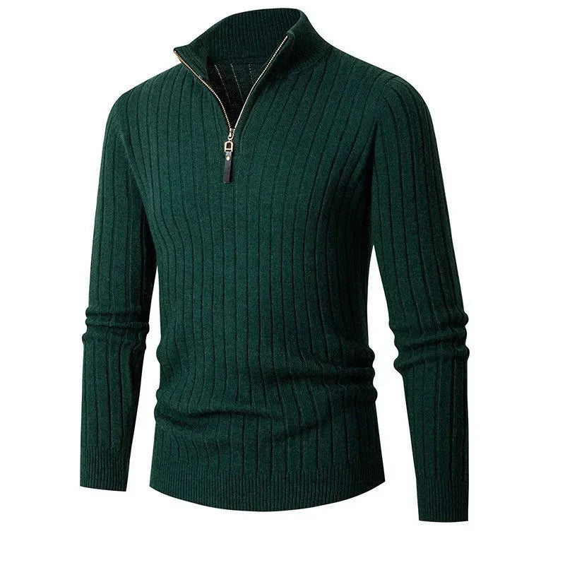 Gideon | Men's Ribbed Quarter Zip Jumper Knit