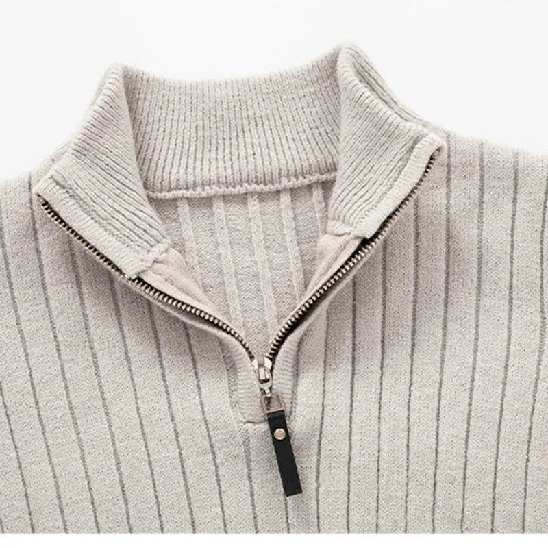 Gideon | Men's Ribbed Quarter Zip Jumper Knit