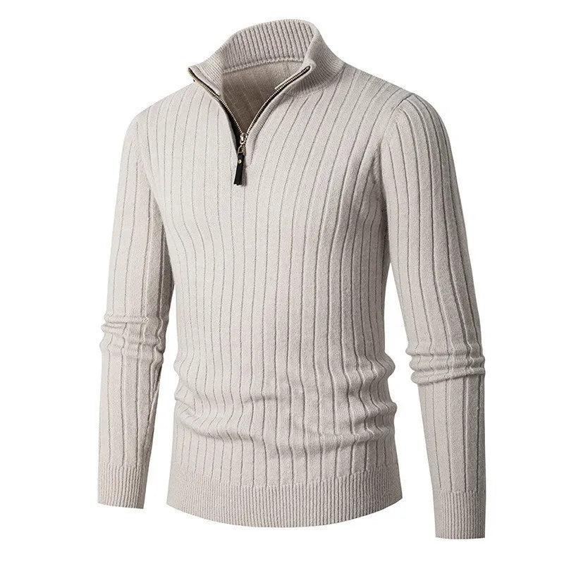 Gideon | Men's Ribbed Quarter Zip Jumper Knit