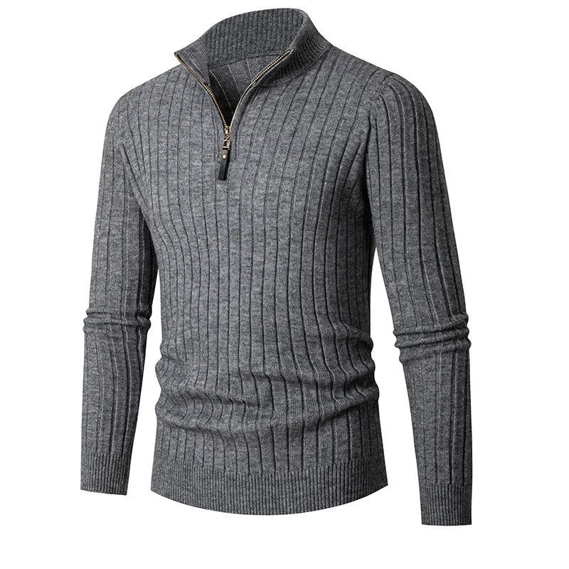 Gideon | Men's Ribbed Quarter Zip Jumper Knit