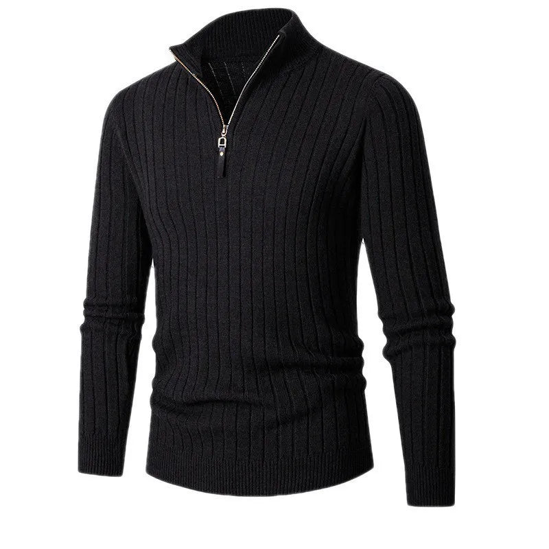 Gideon | Men's Ribbed Quarter Zip Jumper Knit