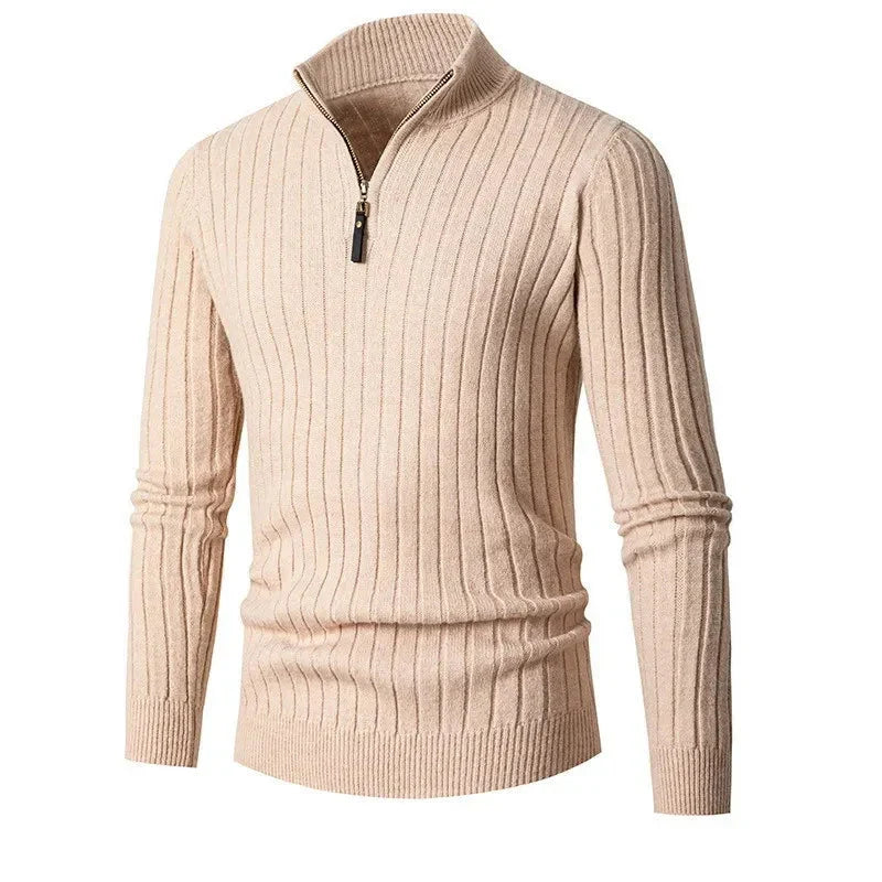 Gideon | Men's Ribbed Quarter Zip Jumper Knit