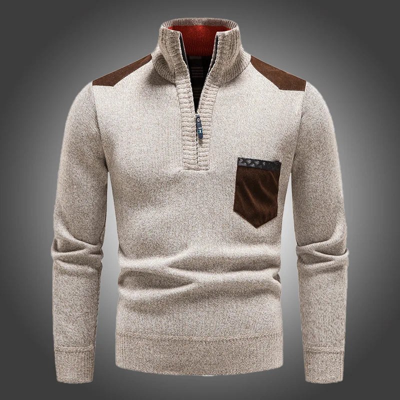 Gregor | Men's Quarter Zip Knit Jumper Wool