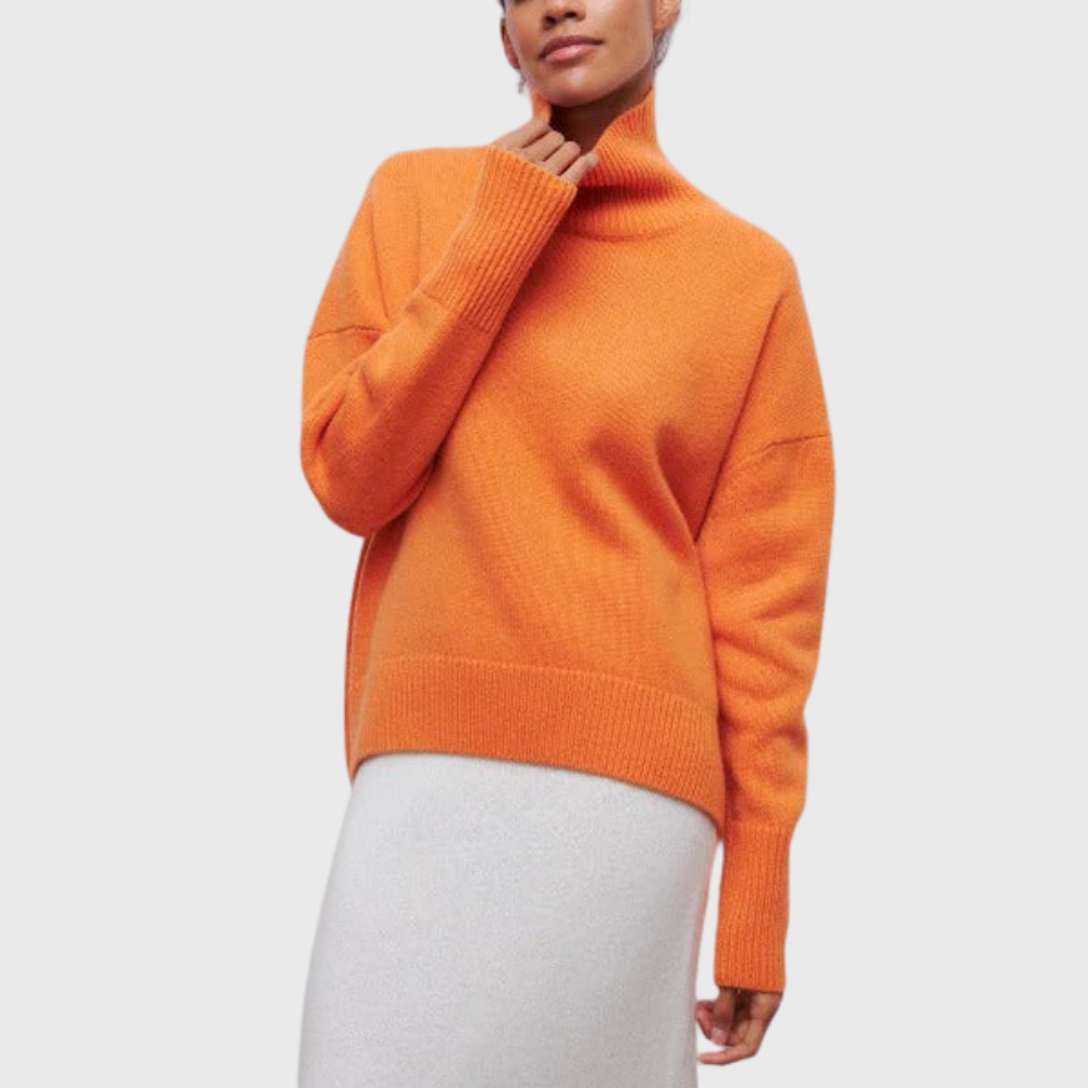 Greta | Women's Ribbed High Neck Roll Jumper