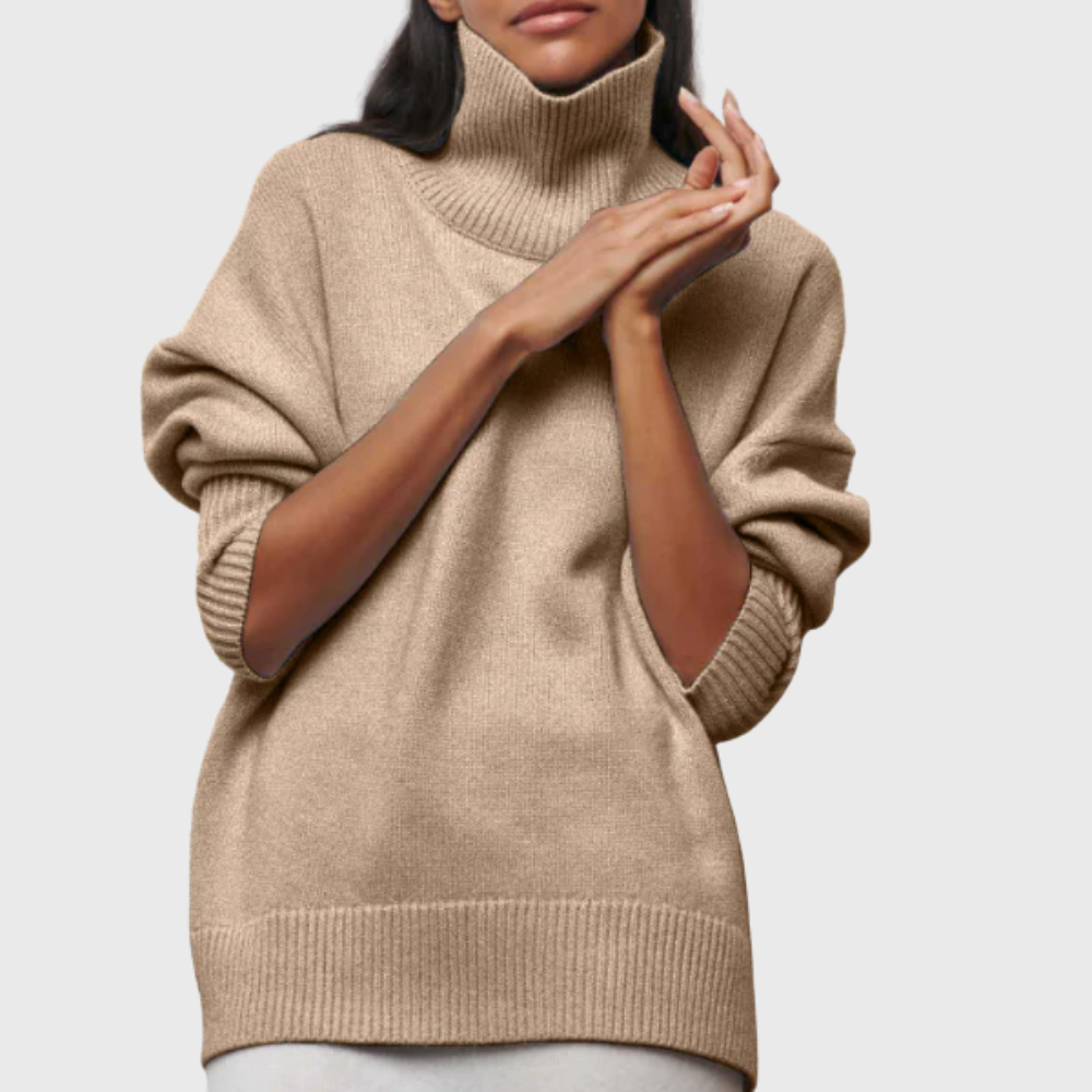 Greta | Women's Ribbed High Neck Roll Jumper