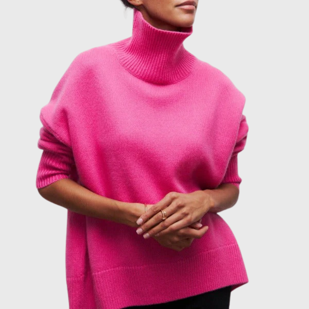 Greta | Women's Ribbed High Neck Roll Jumper
