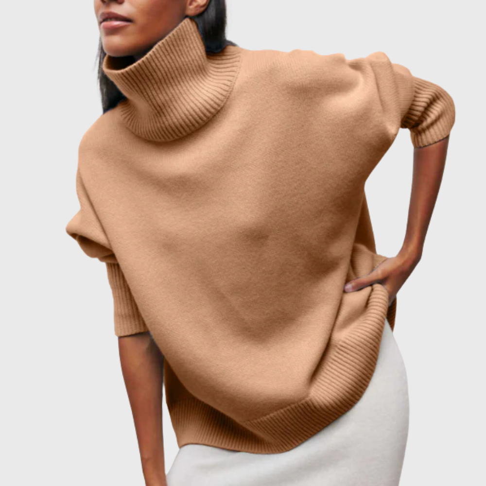 Greta | Women's Ribbed High Neck Roll Jumper