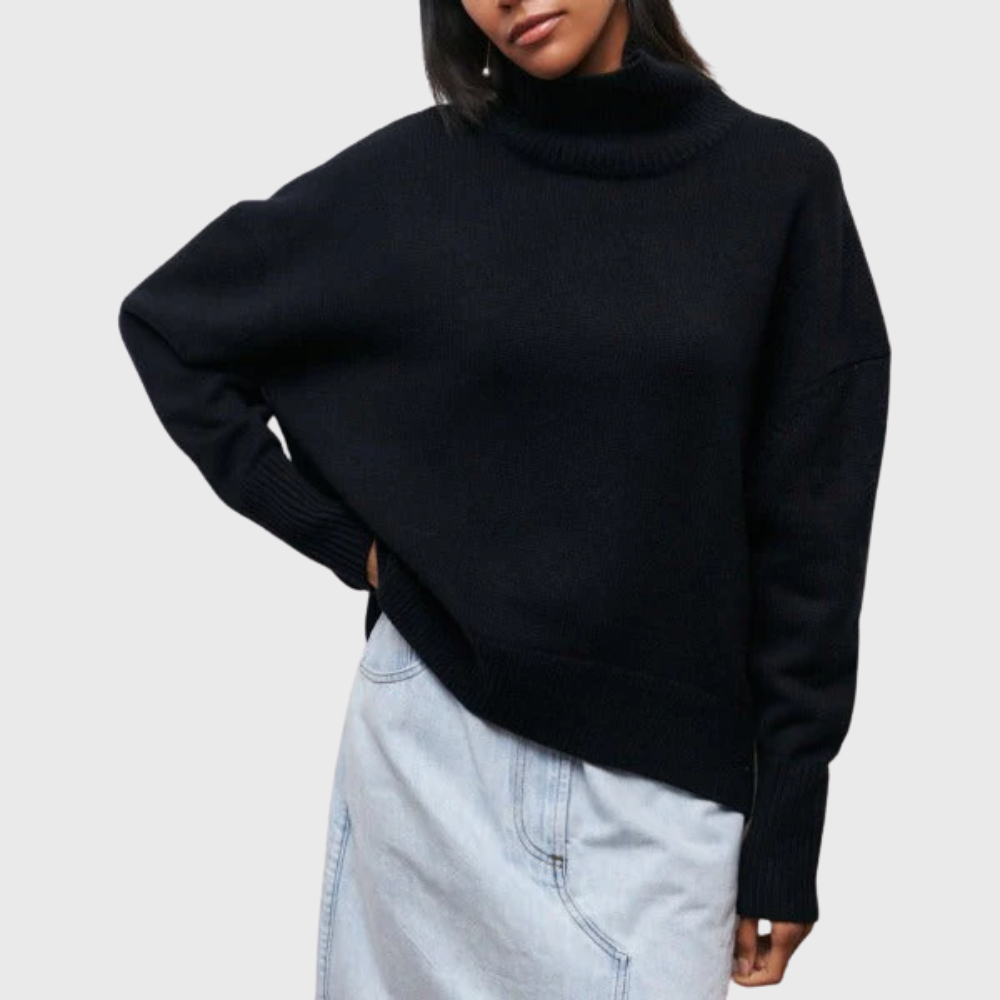 Greta | Women's Ribbed High Neck Roll Jumper