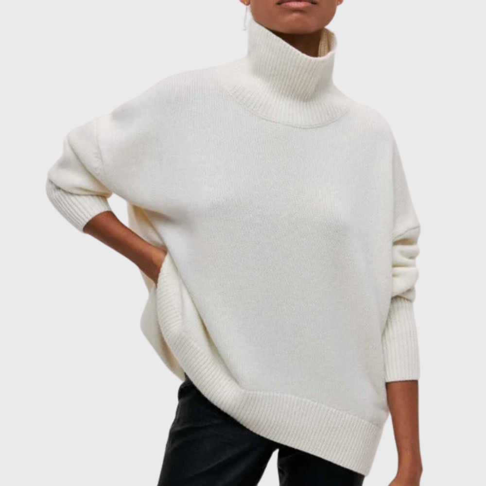 Greta | Women's Ribbed High Neck Roll Jumper