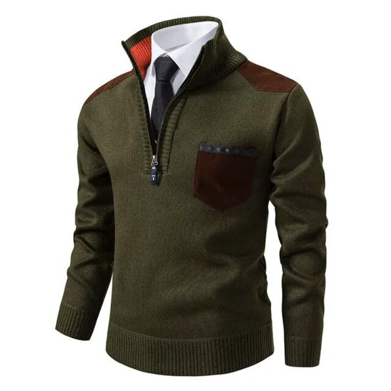 Griffin | Men's Zip up Knit Jumper Cashmere