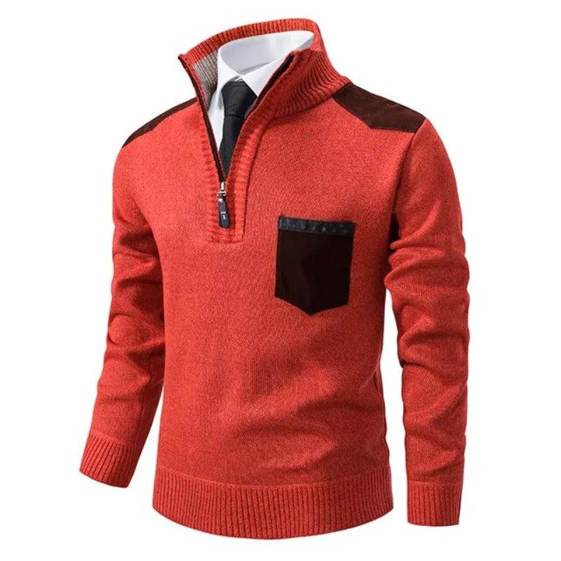 Griffin | Men's Zip up Knit Jumper Cashmere