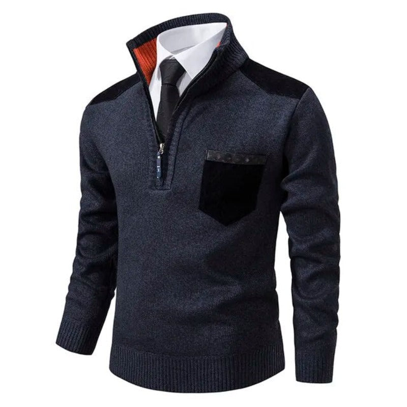 Griffin | Men's Zip up Knit Jumper Cashmere