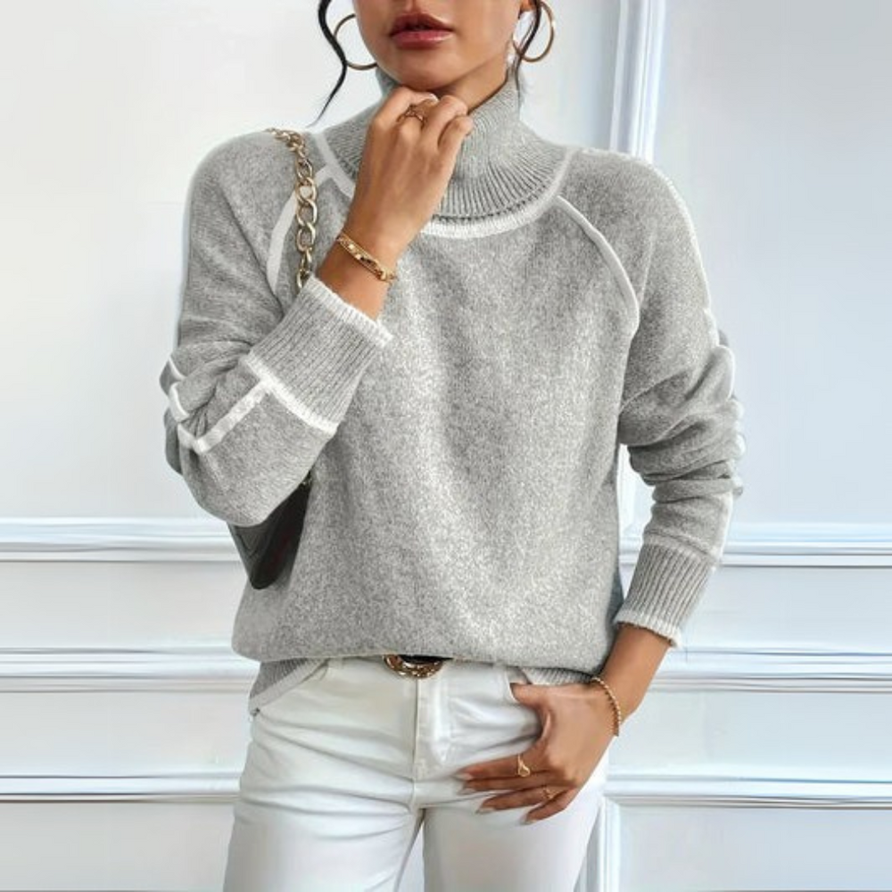 Guinevere | Women's High Neck Roll Jumper Knitted