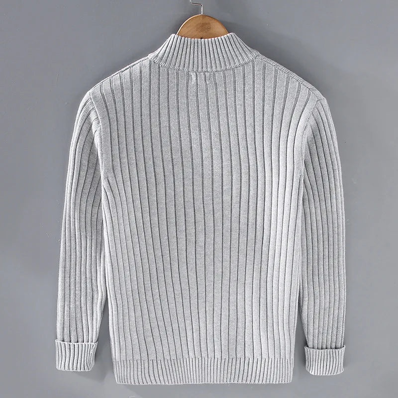 Gustav | Men's Ribbed Zip up Cardigan Knit