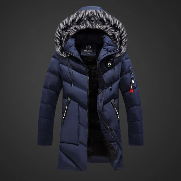 Men's Sherpa-Lined Long Winter Jacket
