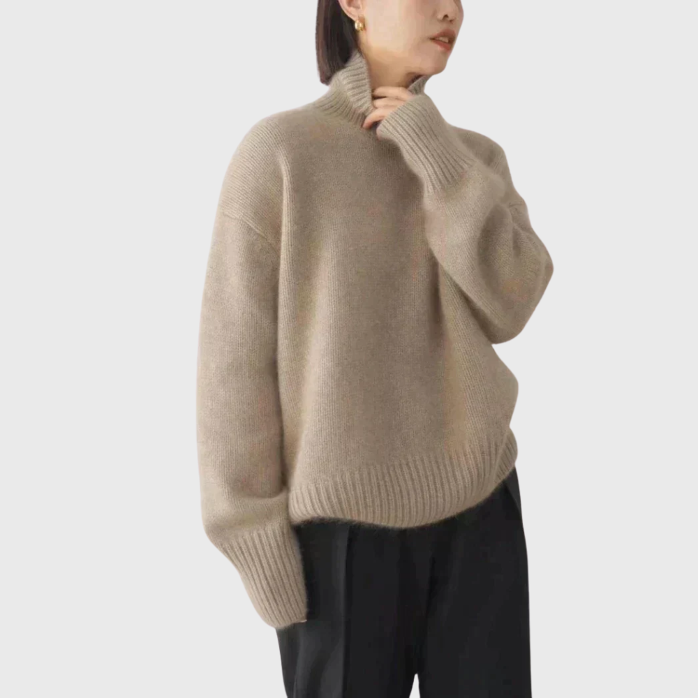 Halle | Women's Cashmere Roll Neck Jumper High