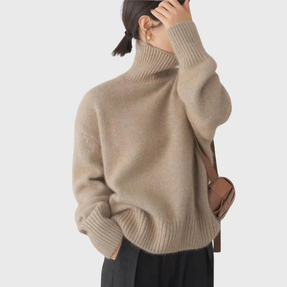 Halle | Women's Cashmere Roll Neck Jumper High