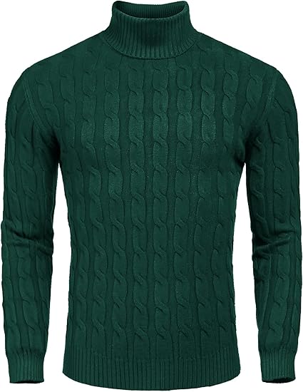 Hugh | Men's Cable Knit Roll Neck Jumper