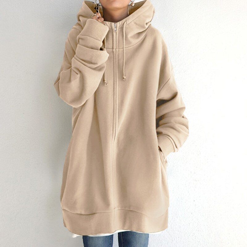 Isadora | Women's Oversized Hooded Zip up Jumper