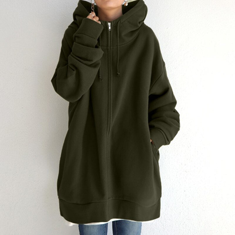 Isadora | Women's Oversized Hooded Zip up Jumper