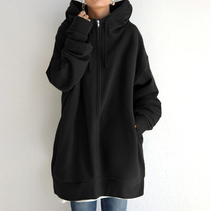 Isadora | Women's Oversized Hooded Zip up Jumper