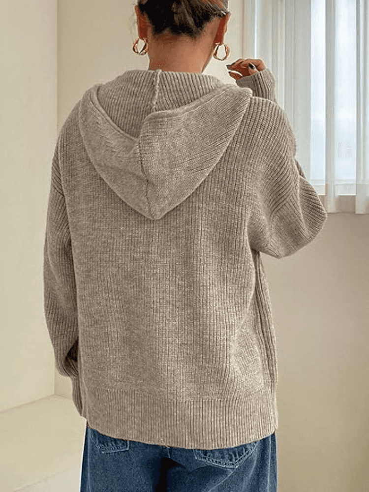 Ivy | Women's Hooded Zip up Knitted Jumper