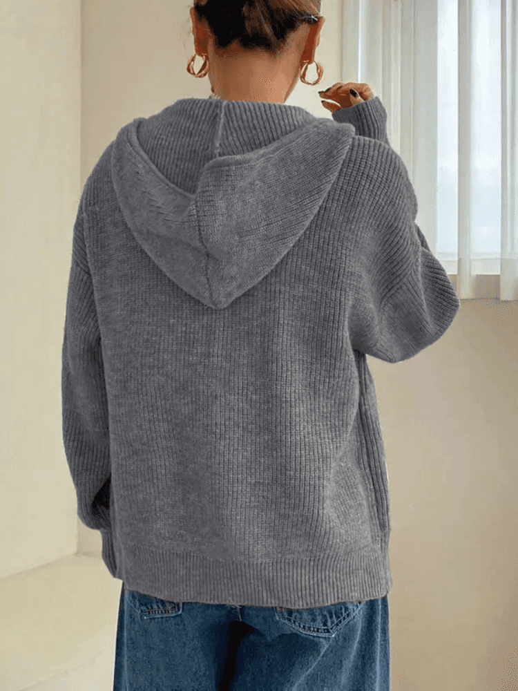 Ivy | Women's Hooded Zip up Knitted Jumper