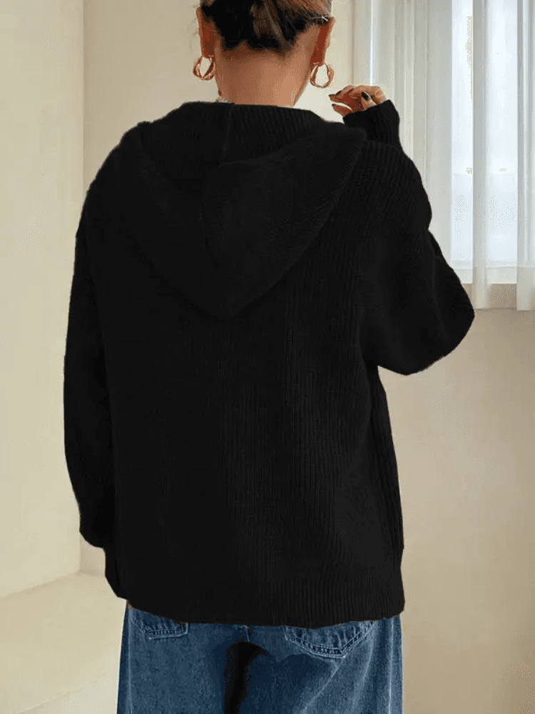 Ivy | Women's Hooded Zip up Knitted Jumper