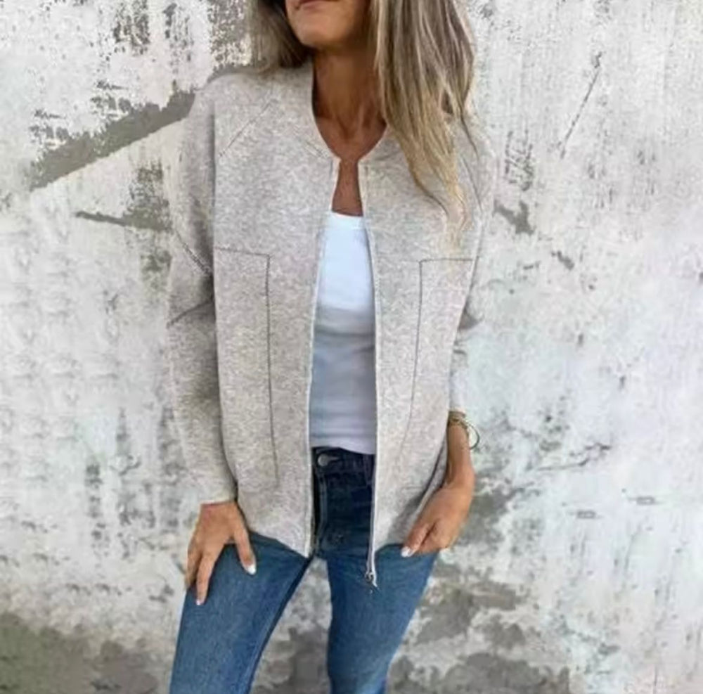Jacinta | Women's Lightweight Zip up Knitted Jumper