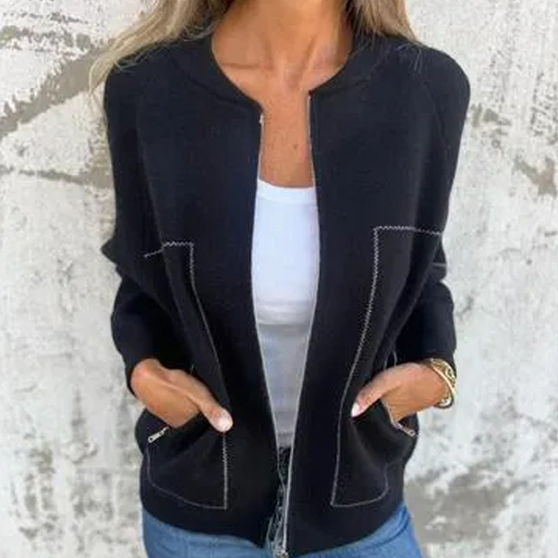 Jacinta | Women's Lightweight Zip up Knitted Jumper