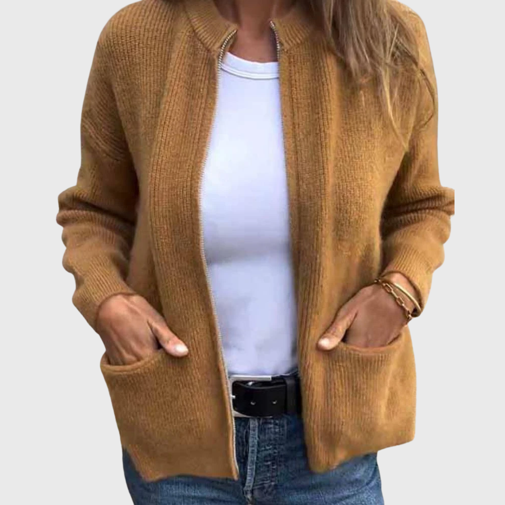 Jessamine | Women's Hooded Zip up Cardigan Knitted