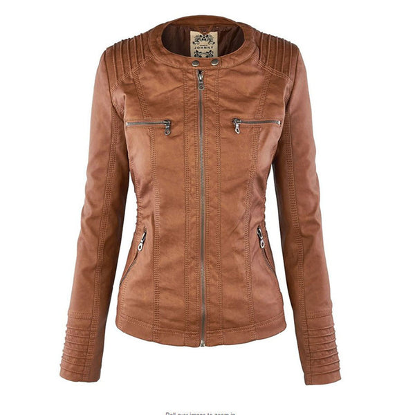 Women's Tailored Two-Tone Leather Jacket