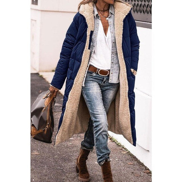 Women's Long Fleece-Lined Winter Jacket