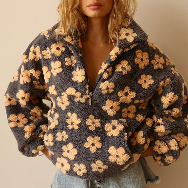 Women's Cosy Floral Fleece Jacket