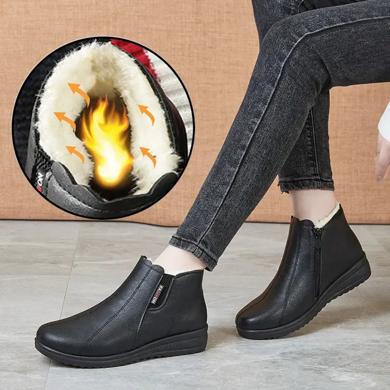 Maribel | Women's Leather Winter Boots Warm