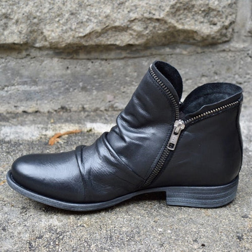 Mariel | Women's Leather Boots Ankle Lug Sole