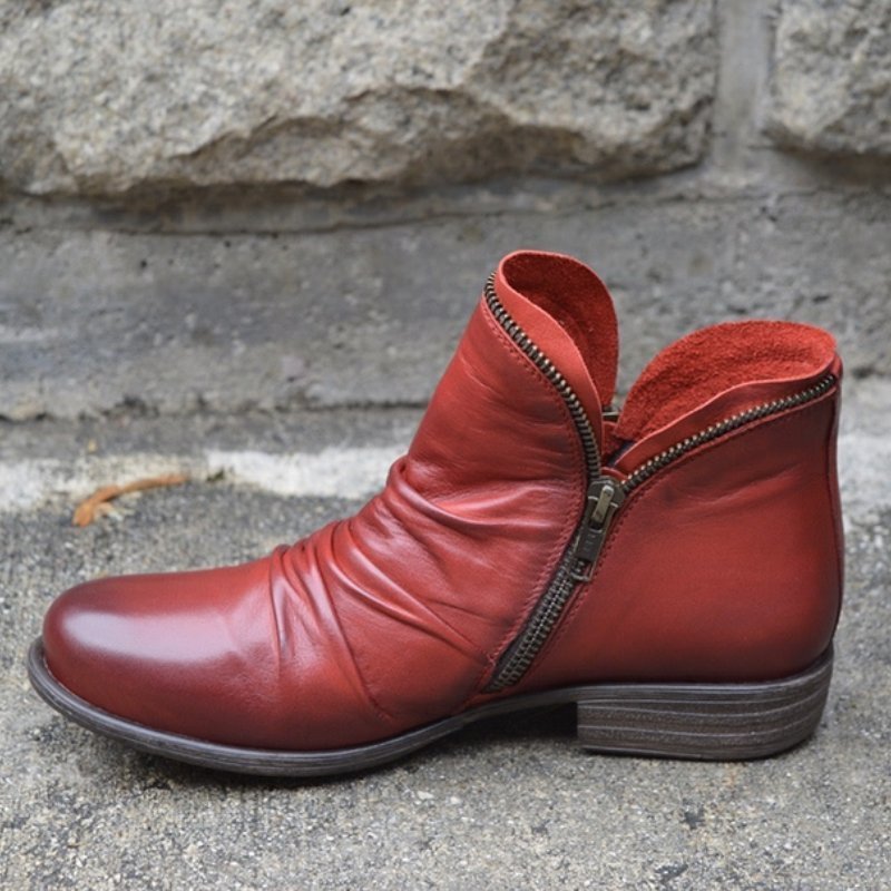Mariel | Women's Leather Boots Ankle Lug Sole