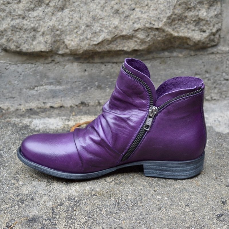 Mariel | Women's Leather Boots Ankle Lug Sole