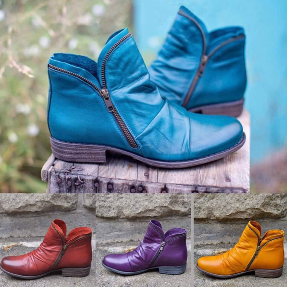 Mariel | Women's Leather Boots Ankle Lug Sole