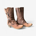 Matilde | Women's Mid Calf Leather Boots Block Heel