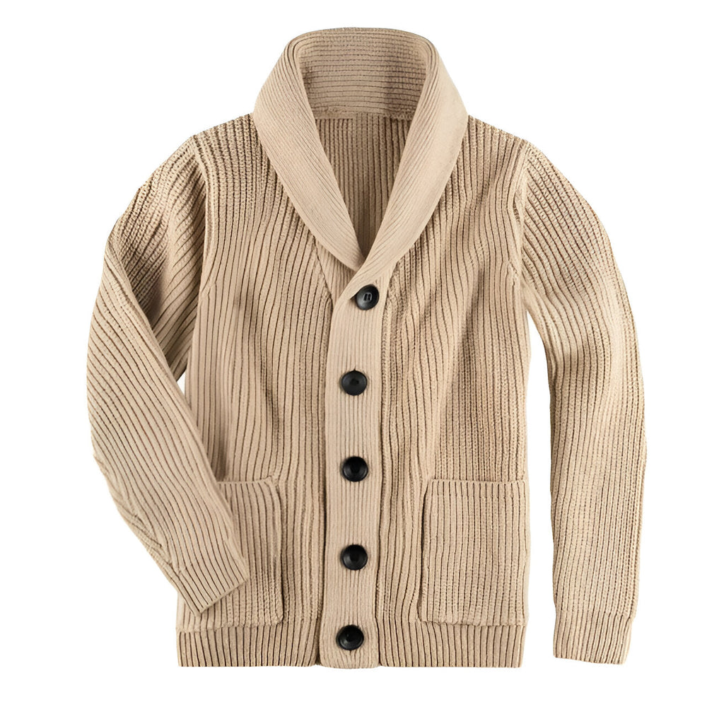 Broderick - Cable Knit V-Neck Cardigan