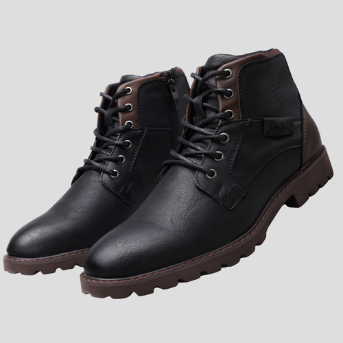 Men's Sleek Zip Dress Leather Boots