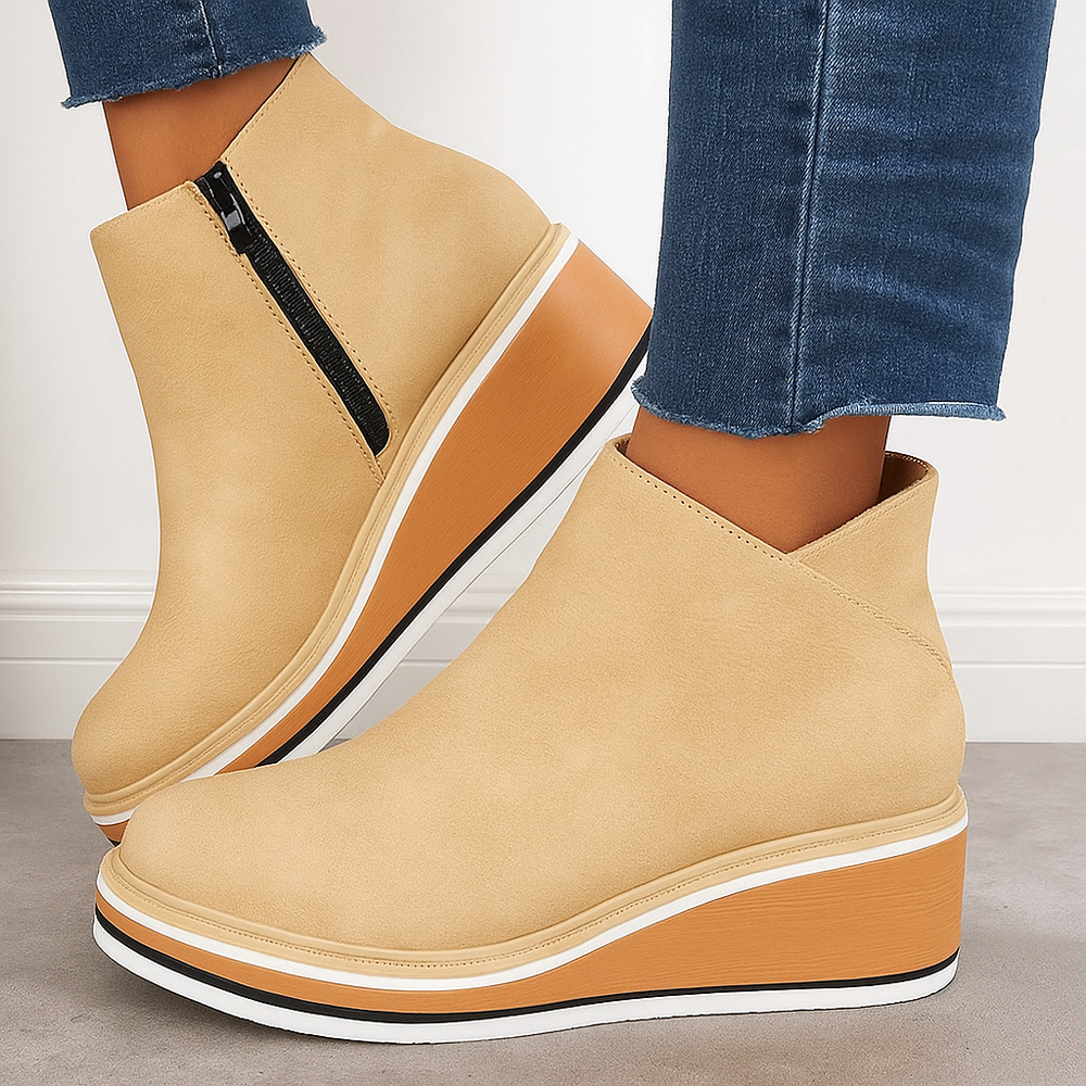 Noelle | Women's Platform Leather Ankle Boots