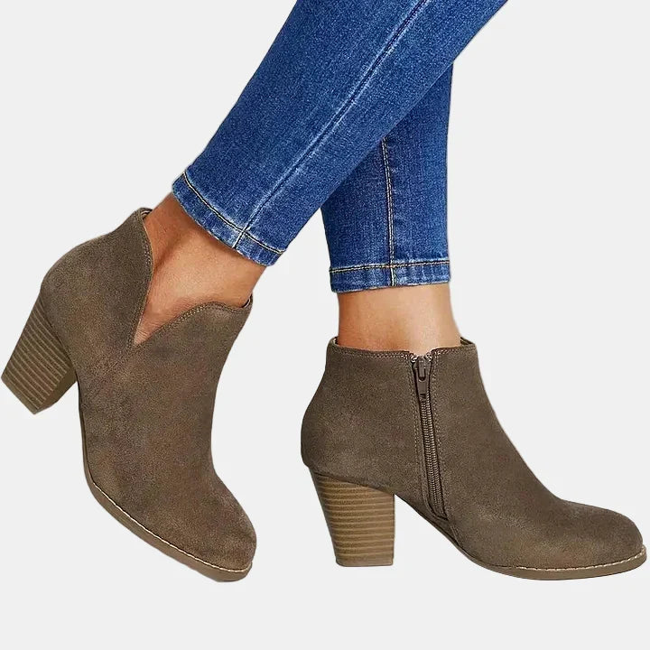 Odile | Women's Block Heel Ankle Boots Leather