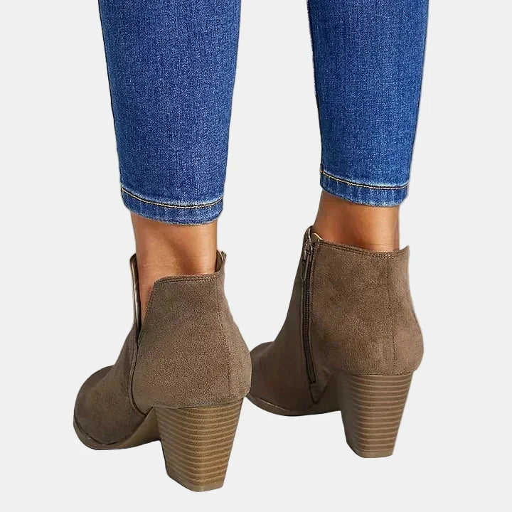 Odile | Women's Block Heel Ankle Boots Leather