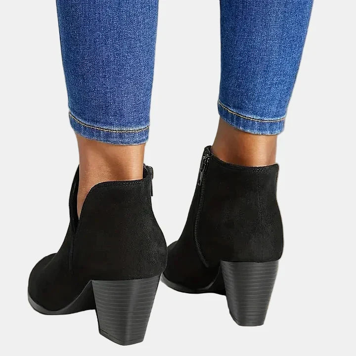 Odile | Women's Block Heel Ankle Boots Leather