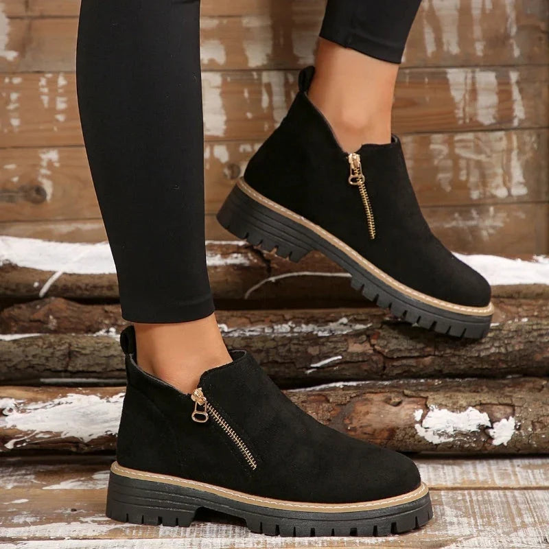 Pearl | Women's Suede Lug Sole Ankle Boots