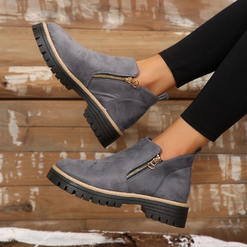 Pearl | Women's Suede Lug Sole Ankle Boots