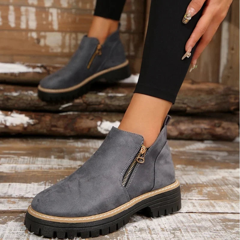 Pearl | Women's Suede Lug Sole Ankle Boots