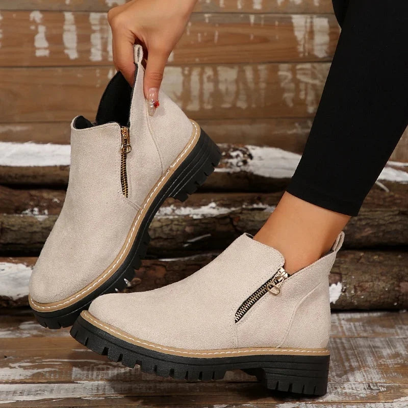 Pearl | Women's Suede Lug Sole Ankle Boots